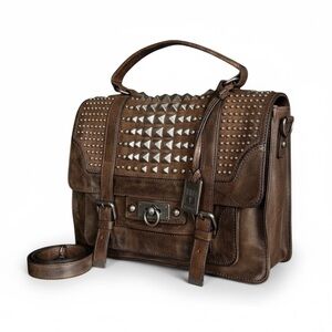Frye Large Cameron Studded Messenger Satchel Bag